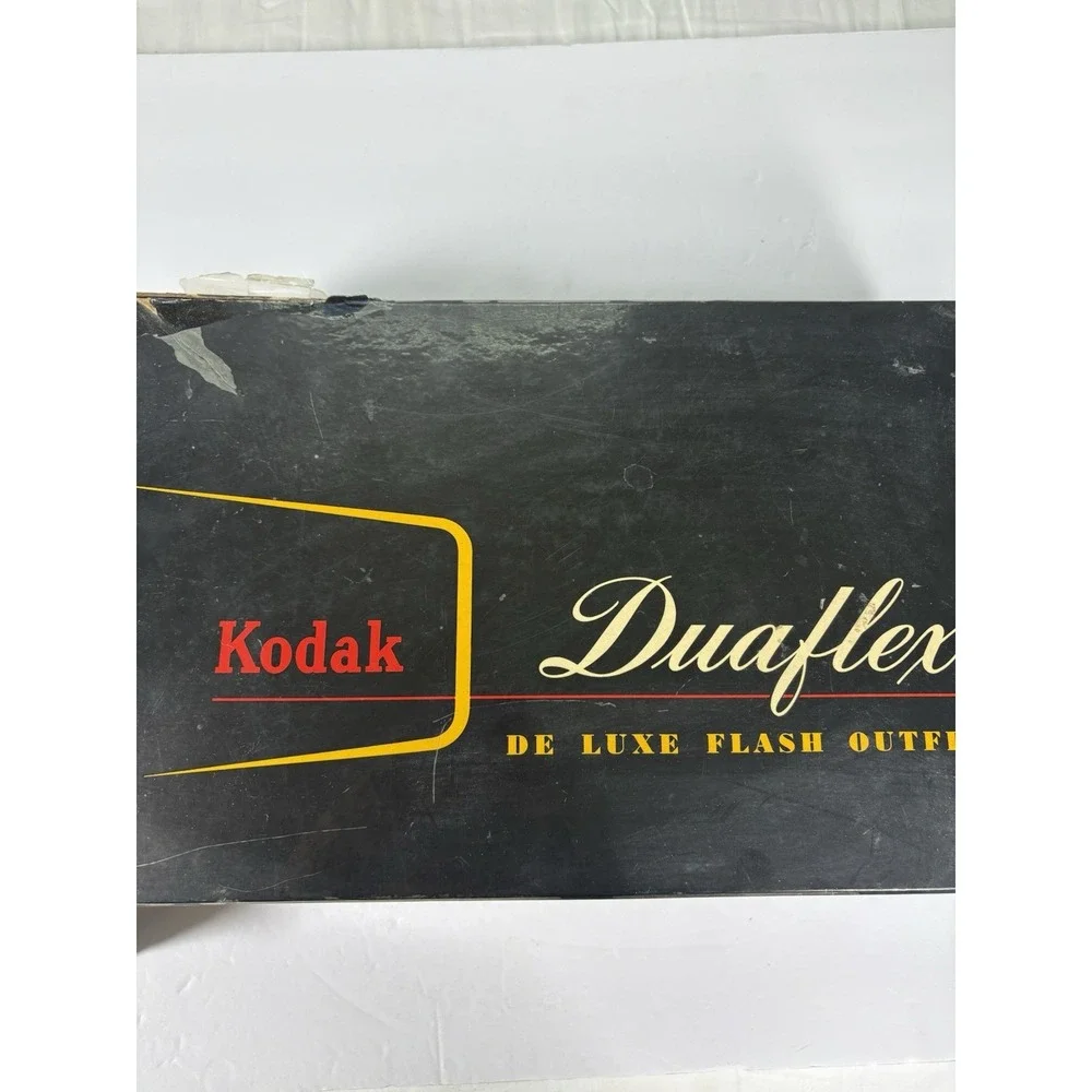 Vintage Kodak Duaflex II Camera De Luxe Flash Outfit Kit Box Bulbs